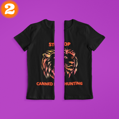 2 END CANNED LION HUNTING T-SHIRTS