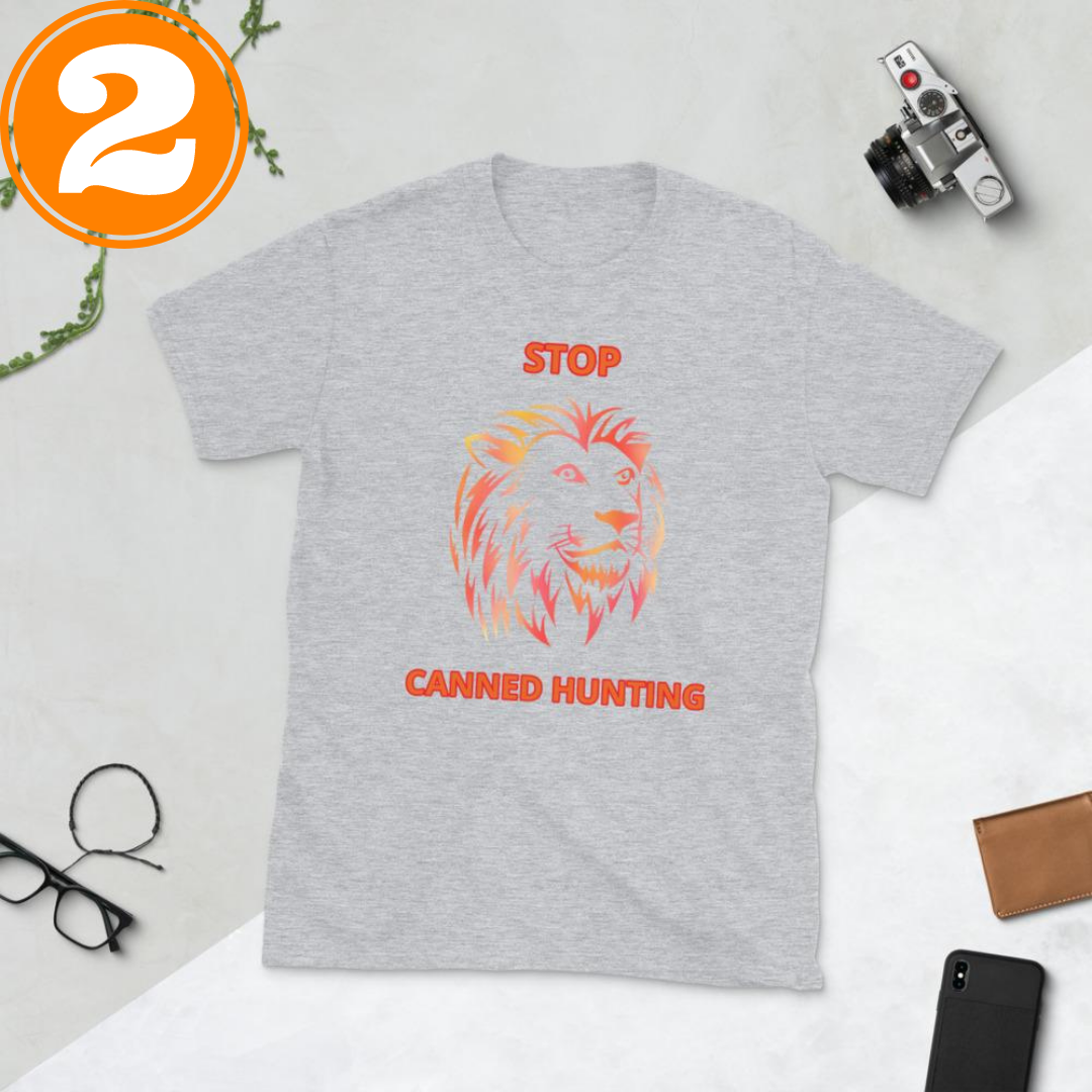 2 END CANNED LION HUNTING T-SHIRTS