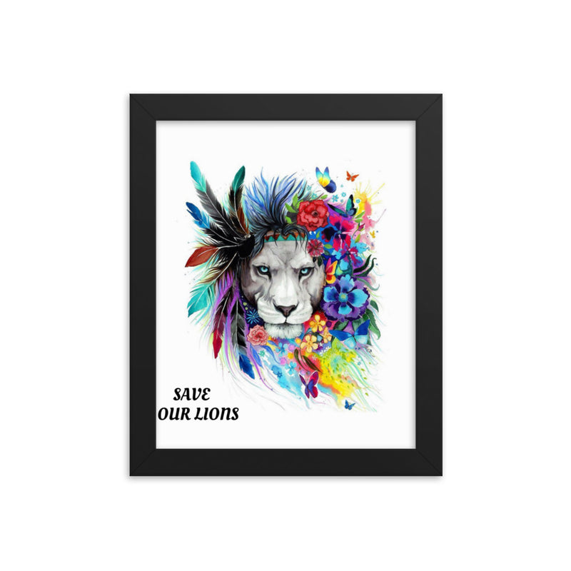 SAVE OUR LIONS FRAMED POSTER