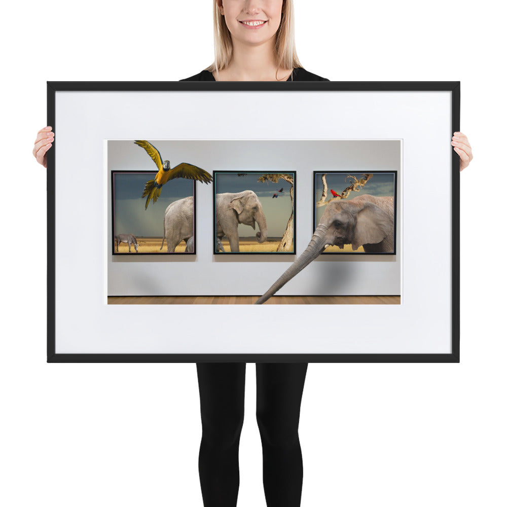 SAVE OUR ELEPHANTS DELUXE FRAMED POSTER