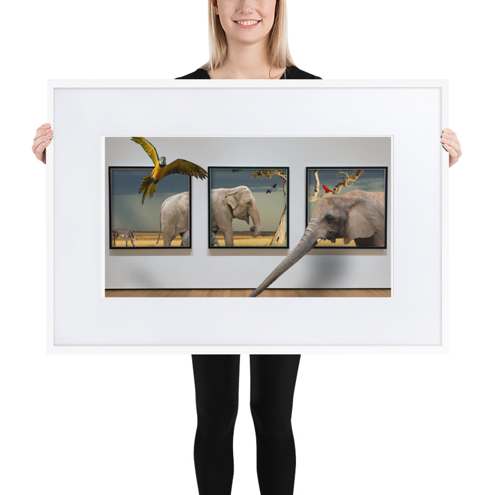 SAVE OUR ELEPHANTS DELUXE FRAMED POSTER